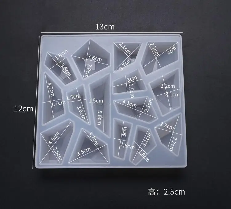 Irregular stone rhombus jewelry epoxy resin used for pendant jewelry faceted jewelry accessories art making tools silicone mold