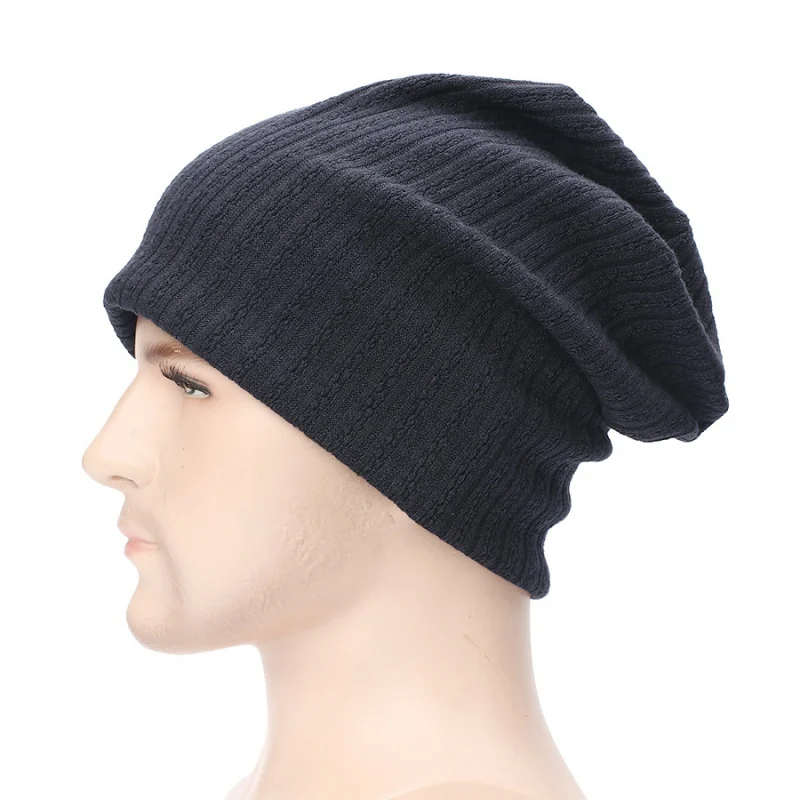 Winter Slouchy Beanie Hats Men Women Keep Warm Bonnet Hat Unisex Crochet Ribbed Cap Warm Sleep Skull Cap Windproof Hip Hop Cap