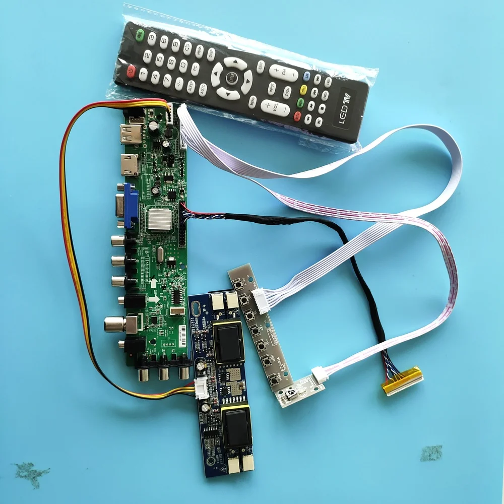 Kit for LTM190EX-L31(Glare)/LTM190EX-L35 TV Controller board remote DVB-T Digital 30pin LCD Panel 4 CCFL HDMI VGA 1280X1024 USB