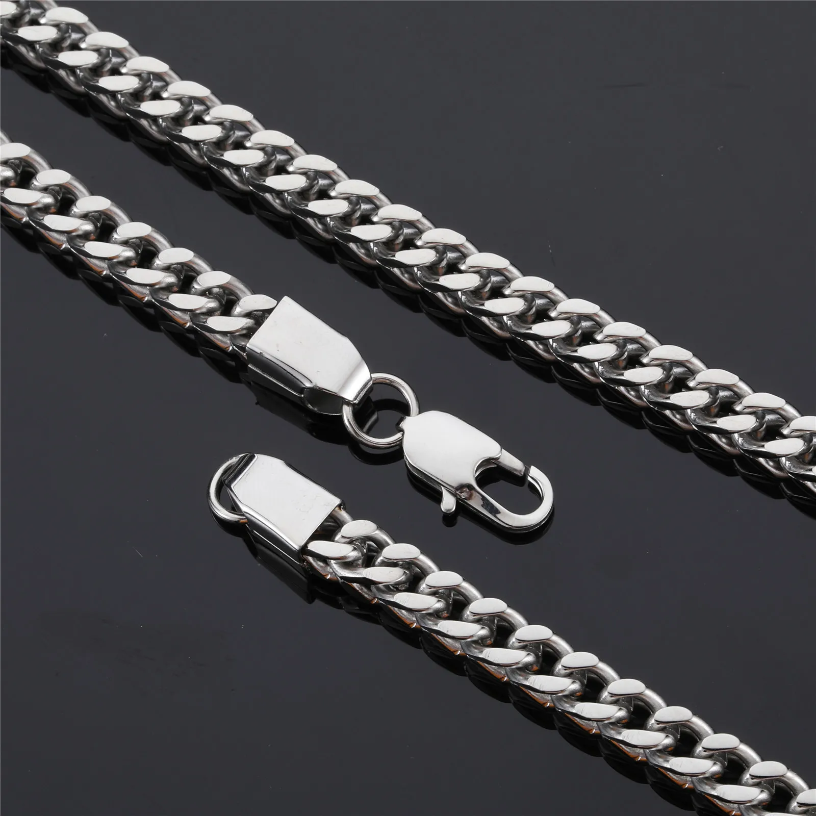 D&Z 6mm Stainless Steel Franco Chain In Gold Silver Color 18\'\'20\'\'22\'\'24\'\'Classical Choker Chain Men\'s Hip Hop Rapper\'s Jewelry