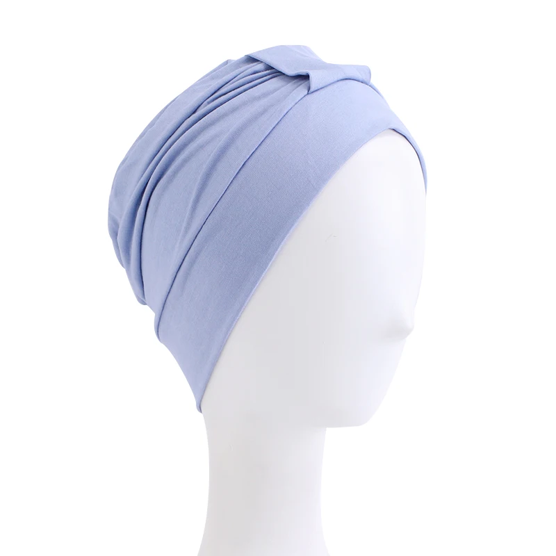 Turbante de algodón para mujer, gorro de cobertura completa para dormir de noche, Hijab interno, gorro elástico musulmán, gorro de quimio para la