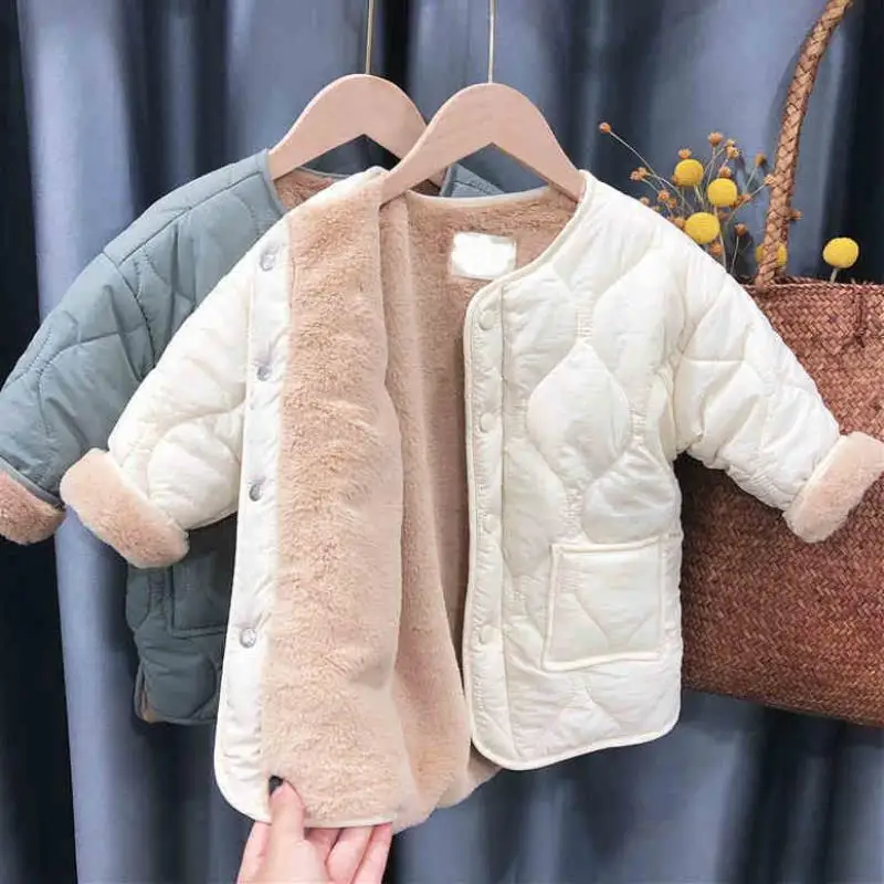 New Children Spring Winter Fur Kids Girl Coat Teenage Thick Outwear Jackets High Quality Warm Fashion Plus Velvet