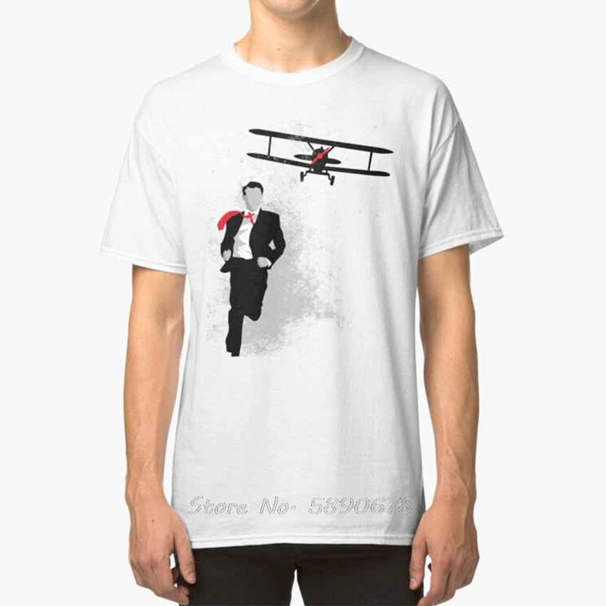 Map And Compass T - Shirt North By Northwest Plane Running Tie Dirt Hitchcock Movies Cary Grant Chase