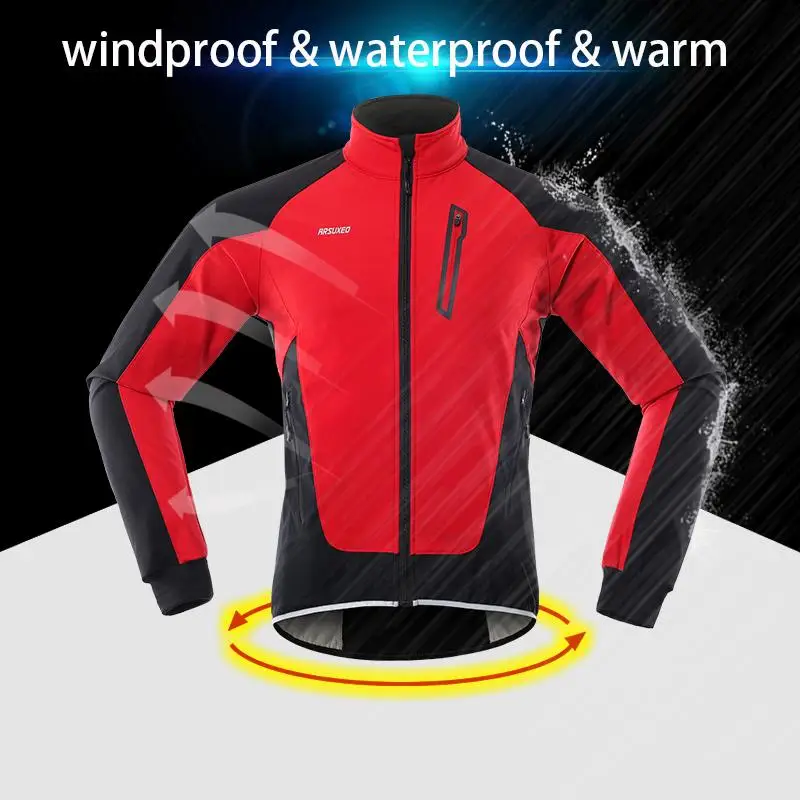 Cortavientos Ciclismo Cycling Reflective Jacket Men Thermal Fleece Winter Jersey  Autumn Bicycle Windbreaker MTB Bike Clothing