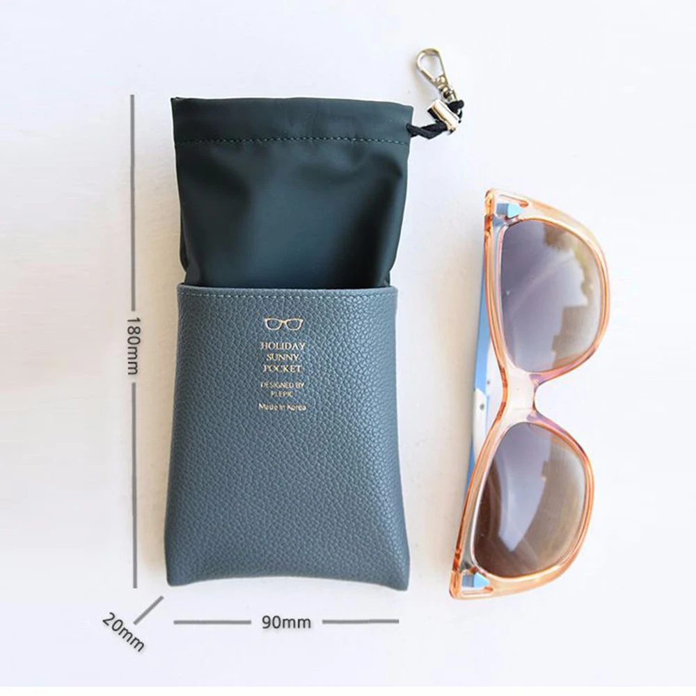 Soft PU Leather Drawstring Glasses Bags Men And Women Sunglasses Protector Pouch Reading Glasses Organizer Eyewear Storage Bag