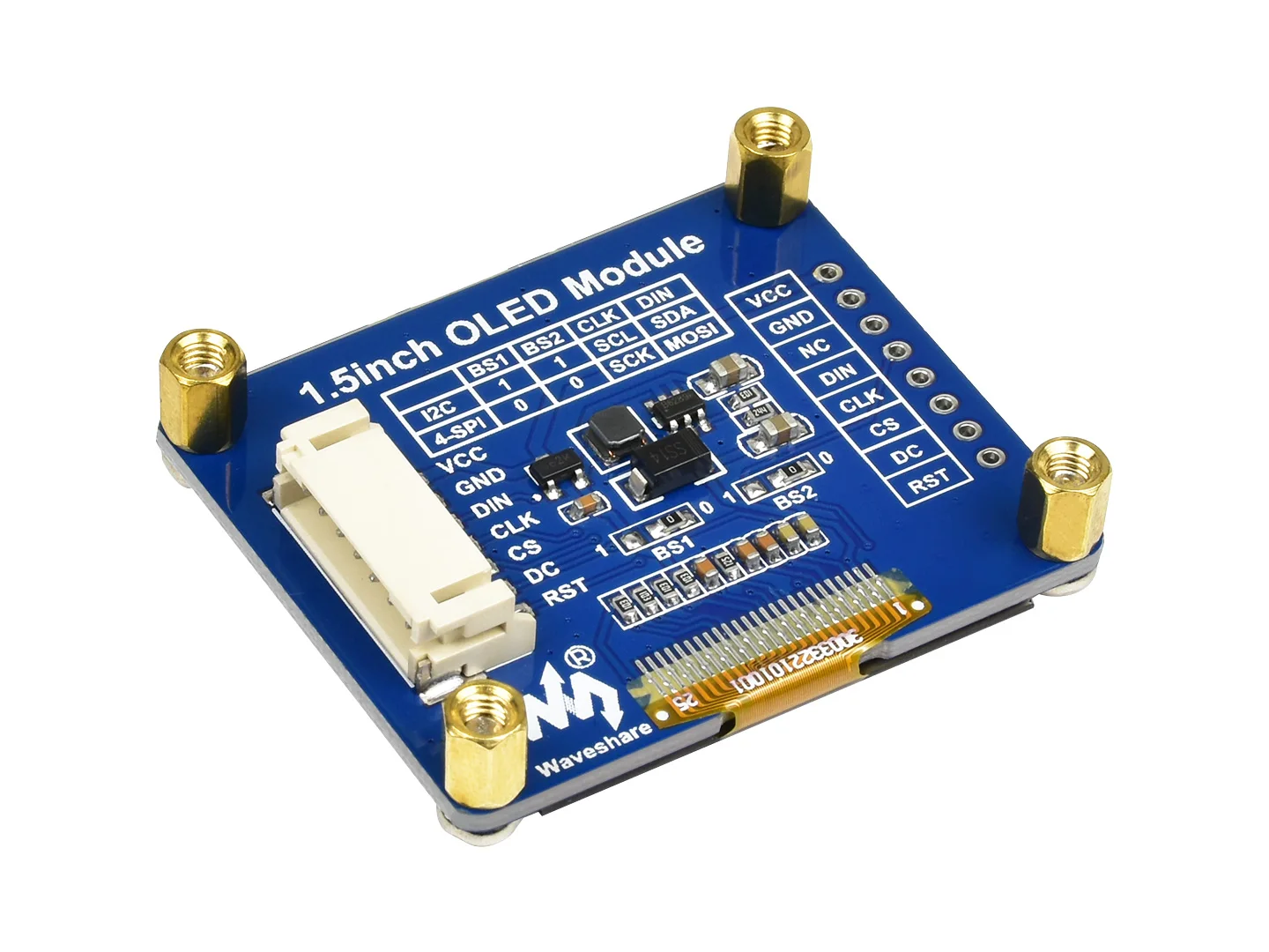 1.5-inch oled módulo ssd1327 driver chip i2c comunicação compatível com jetson nano torta de framboesa