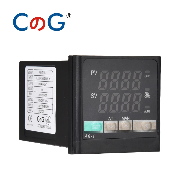 CG A8-1 48*48Mm Multy/TC Input K E J PT100 220V 4-20mA Tegangan PID Output Dapat Disesuaikan Relay SSR 1300 ℃ Pengendali Suhu