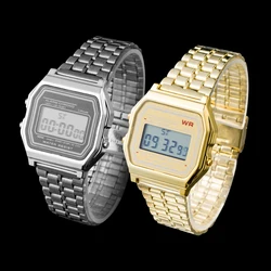 F91W Steel Strap Watches Women Watch Men Business Clock Multifunction LED Digtal Sports Wrist Watch Electronic Clock