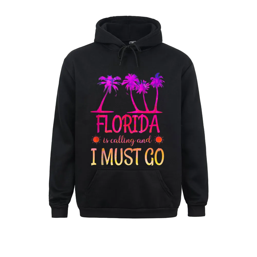 Florida Is Calling And I Must Go Funny Winter Beach Graphic Sweatshirts Winter Fall Hoodies Long Sleeve New Coming Hoods Men