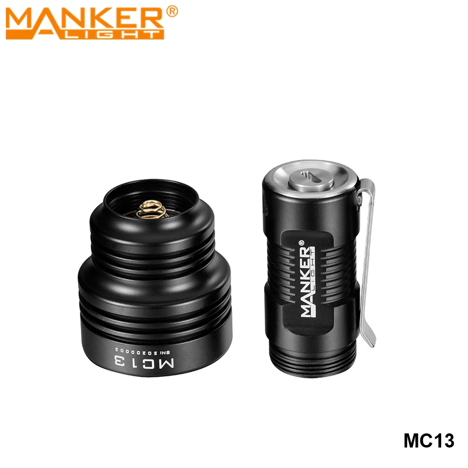 Imagem -05 - Manker Mc13 Poderosa Lanterna Portátil Exterior de Longa Distância Azul Vermelho Led Tocha com Tipo-c Usb Recarregável 18350 Bateria