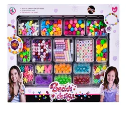 Diy criativo grânulos artesanais brinquedo menina fazer pulseira colar frisado jóias puzzle brinquedos educativos para crianças