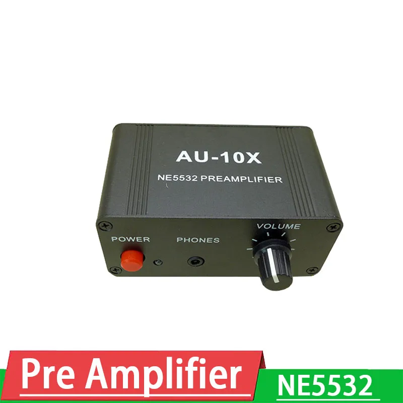 NE5532 Preamplifier music audio signal Pre amp amplifier 20db gain RCA 3.5MM Headphone phone sound Volume Control dc 12v