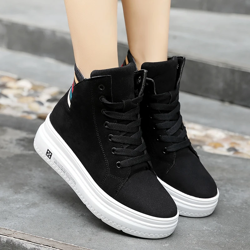 Casual Women Shoes Platform Sneakers Comfortable Air Cushion Shoes Women Outdoor Solid Heightening Footwear Chaussures Femme