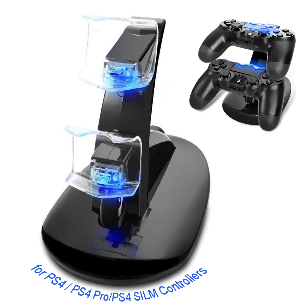 PS4 Controller Charger Dock LED Dual USB Charging Stand Station Cradle for Sony Playstation 4 PS4 Pro / PS4 Slim PS4 Accessories