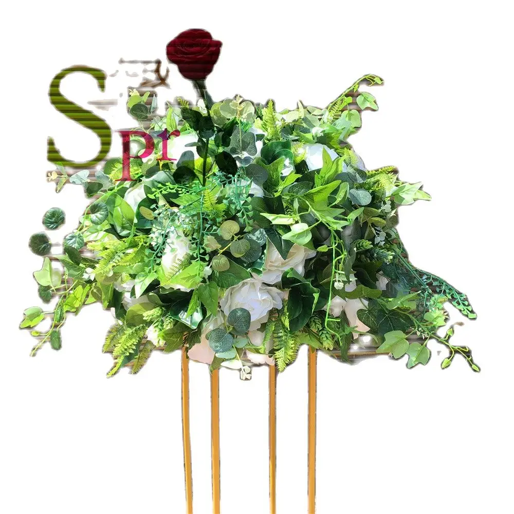 

SPR 30-55cm wedding table centerpiece flower ball green leaves arch table runner flowers artificial party decoration