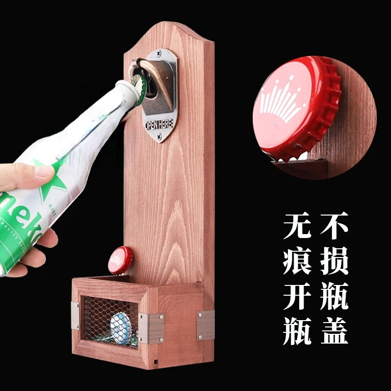 Creativity Vintage Wall Bottle Opener Magnetic Wall Mounted Bar Beer Glass Bottle Cap Opener Home Decoration Multi Style