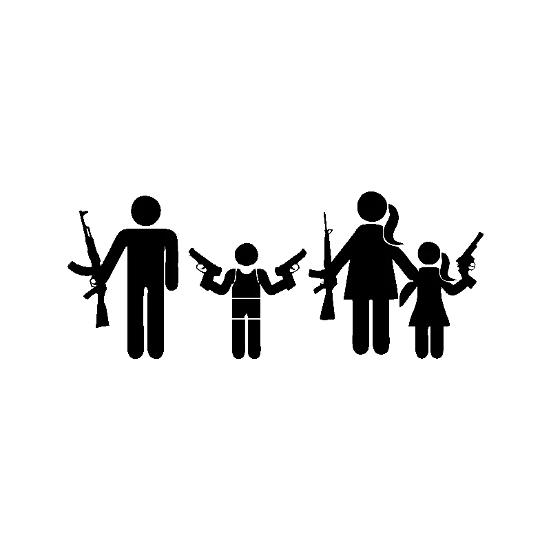 

17*6.8cm Gun Stick Family Vinyl Sticker Decal Funny Car Window Bumper Novelty JDM Drift Vinyl Decal Sticker