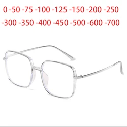 0 -1.0 -1.5 -2.0 -2.5 -3.0 -4.0 -5.0 -6.0 -7 Radiation Protection Square Eyewear Women Metal Legs Spectacles Men Optical Glasses