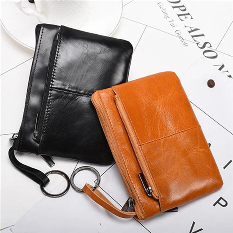 

Mini Purse for Men Wallet Women Genuine Leather Zipper Vintage Short Lady Small Slim Female Women's Wallet Male