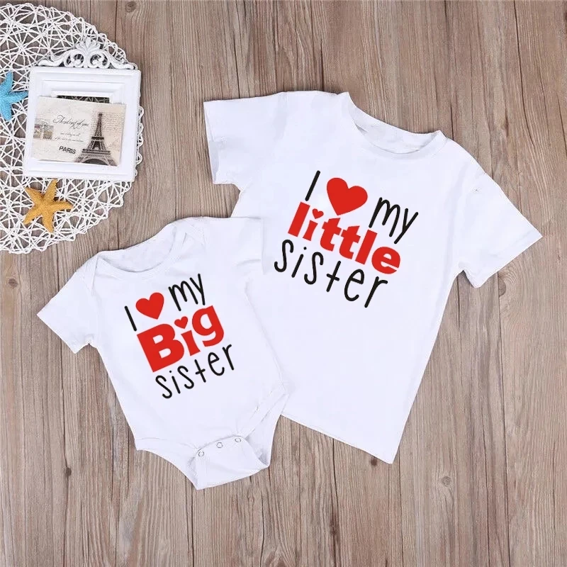 Matching Shirts Sibling Sisters Shirts I Love My Big Sister Little Sister Matching Family Shirts Kids Girl Shirts Baby Bodysuits