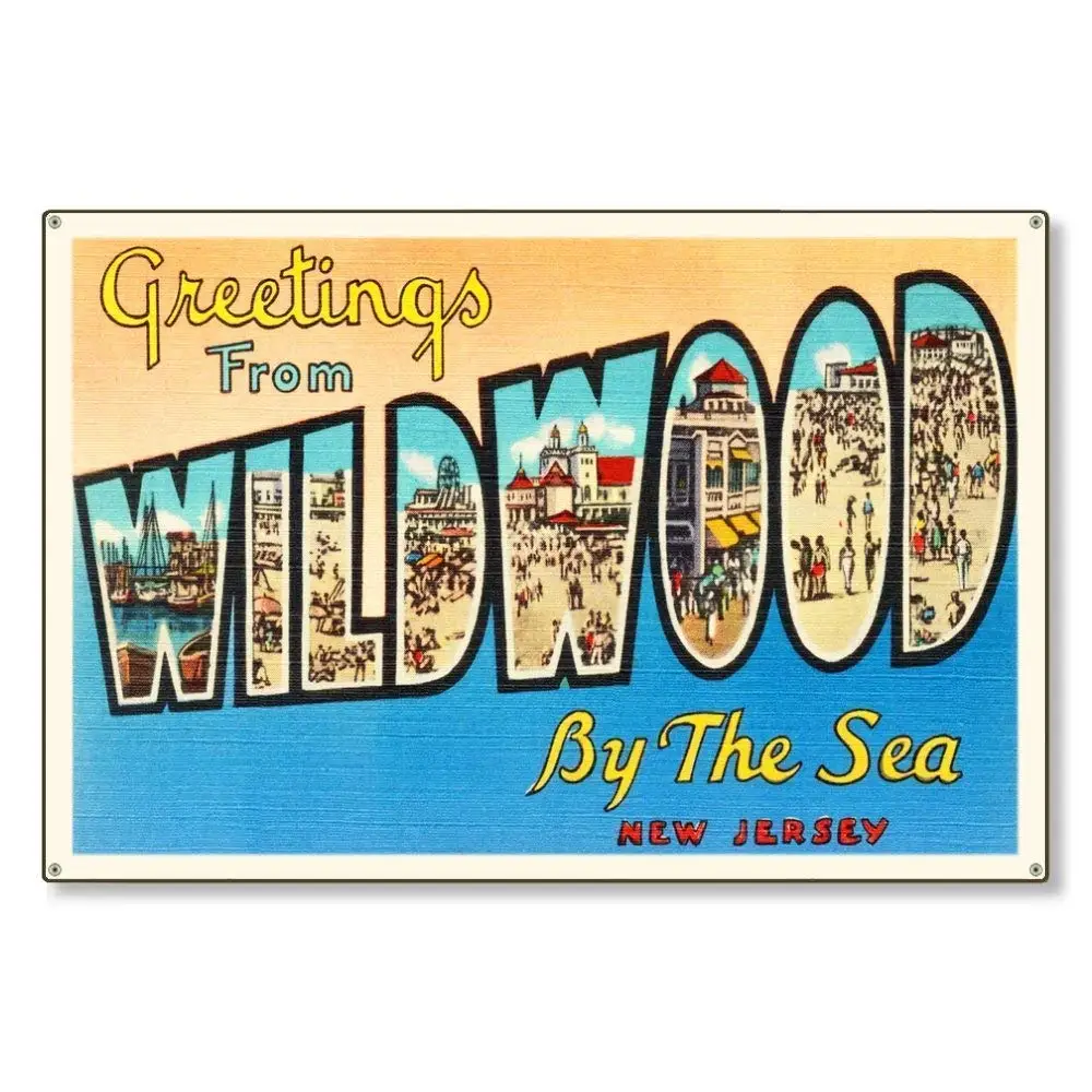 

Great Aluminum Wildwood by The Sea New Jersey nj старинная Ретро винтажная почтовая репродукция для путешествий на открытом воздухе и фотостена