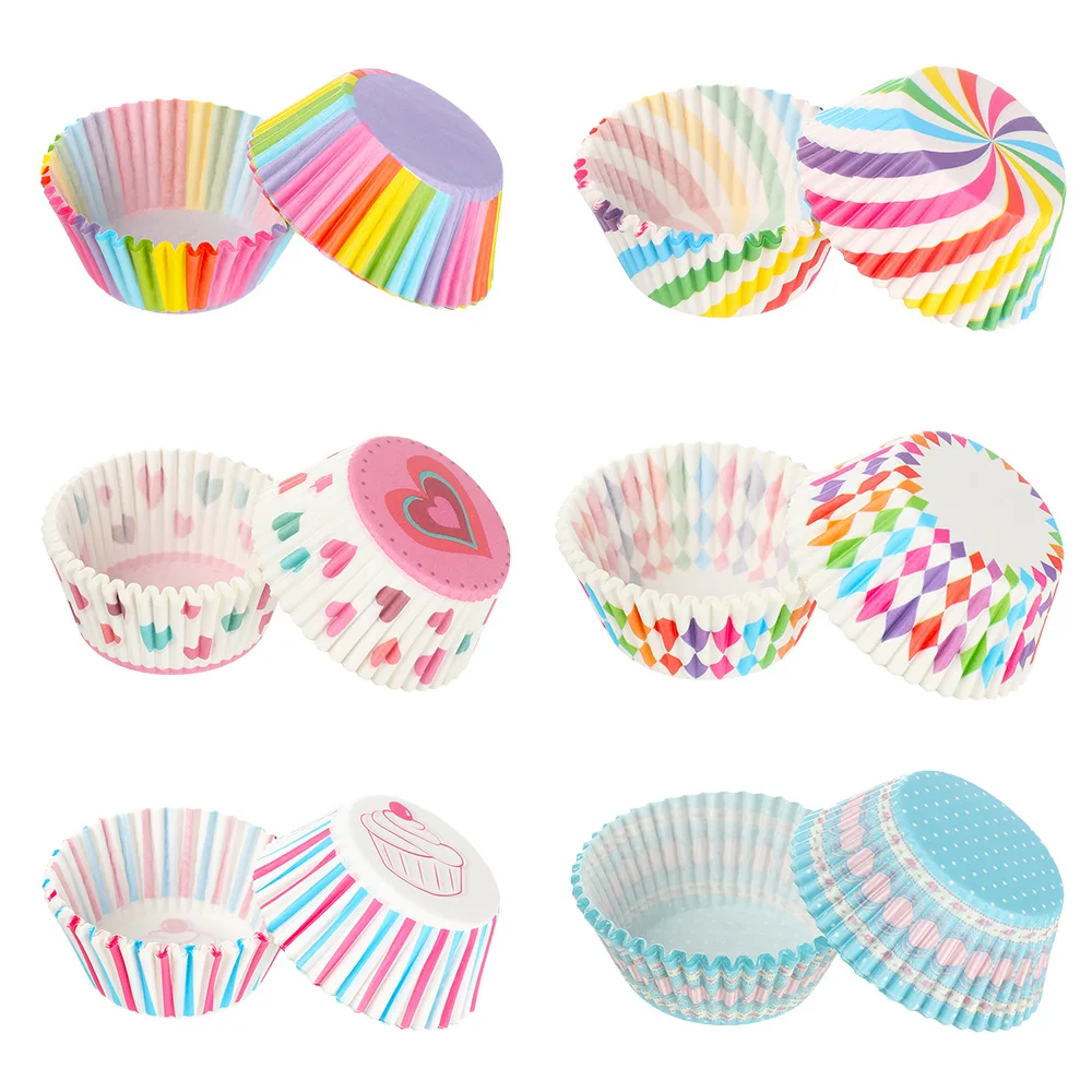 100Pcs DIY Oilproof Muffin Cup Cake Mold Wrapper Baking Boxes Paper  Cupcake