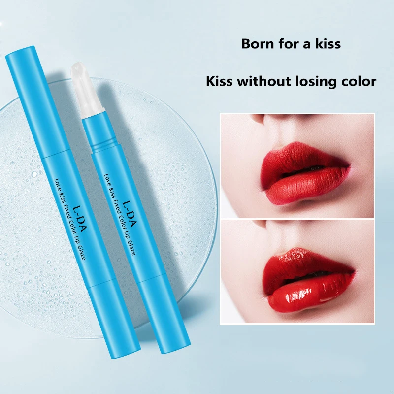 Lippenstift Feste Farbe Lip Glasur Regenmantel Transluzenten Lippenstift Fixiermittel Gel Lippen Farbe Befestigung Kosmetische Langlebig Wasserdicht TSLM1