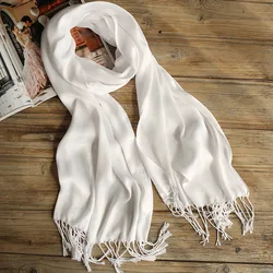 Sciarpe da donna in puro cotone bianco scialli con nappe sciarpa a fazzoletto da donna hijab per tintura fai da te ricamo pittura 60*170cm