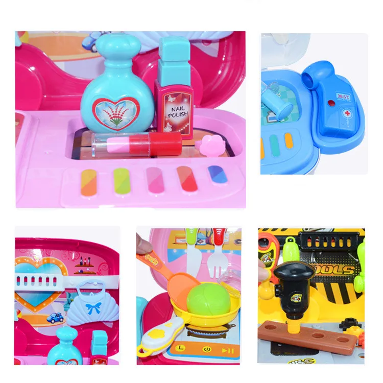 Children Makeup Doctor Nurse Pretend Play Set Toys Portable Suitcase Repair Medical Tool Kids Pretend Roles Play Toy