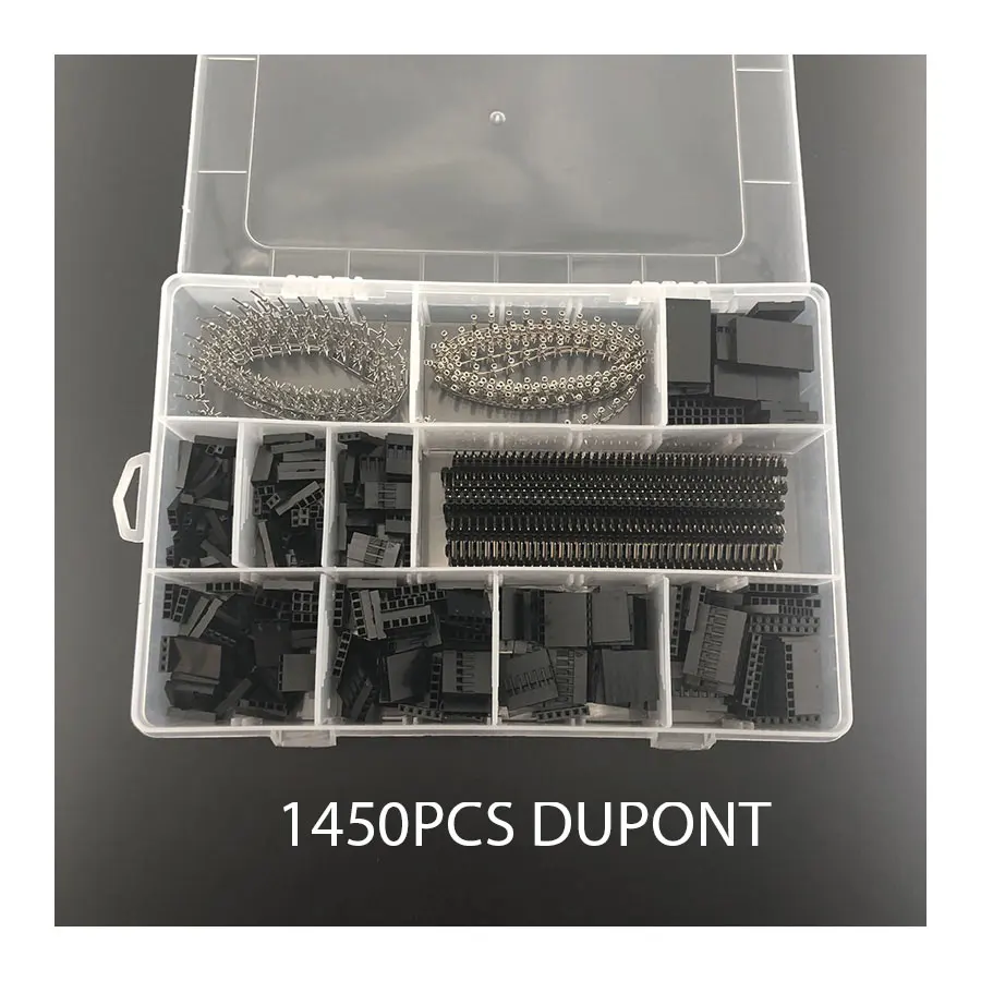 Juego de cables Dupont macho + hembra y carcasa de conector de cabecera, Kit de terminales desnudos, 310/620/1450/1550 Uds.
