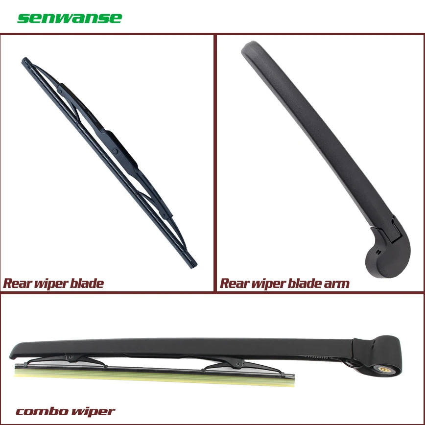 Senwanse Rear Wiper Blade and Arm for Audi Q7 4L 2006-2016 Auto Windshield Windscreen Wiper Blade