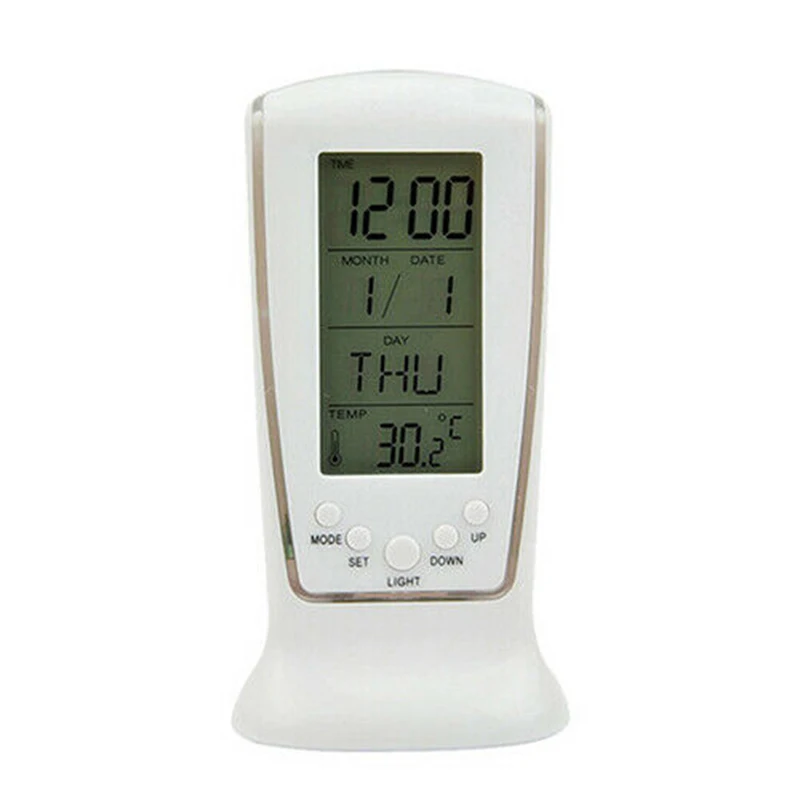 LED Digital Table Alarm Snooze Clock Night Light Thermometer Displayer SUB Sale