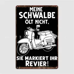 Schwalbenfahrer Schwalbe Ddr Moped Nostalgia Poster Metal Plaque Decoration Cinema Kitchen Bar Cave Poster Tin Sign Posters