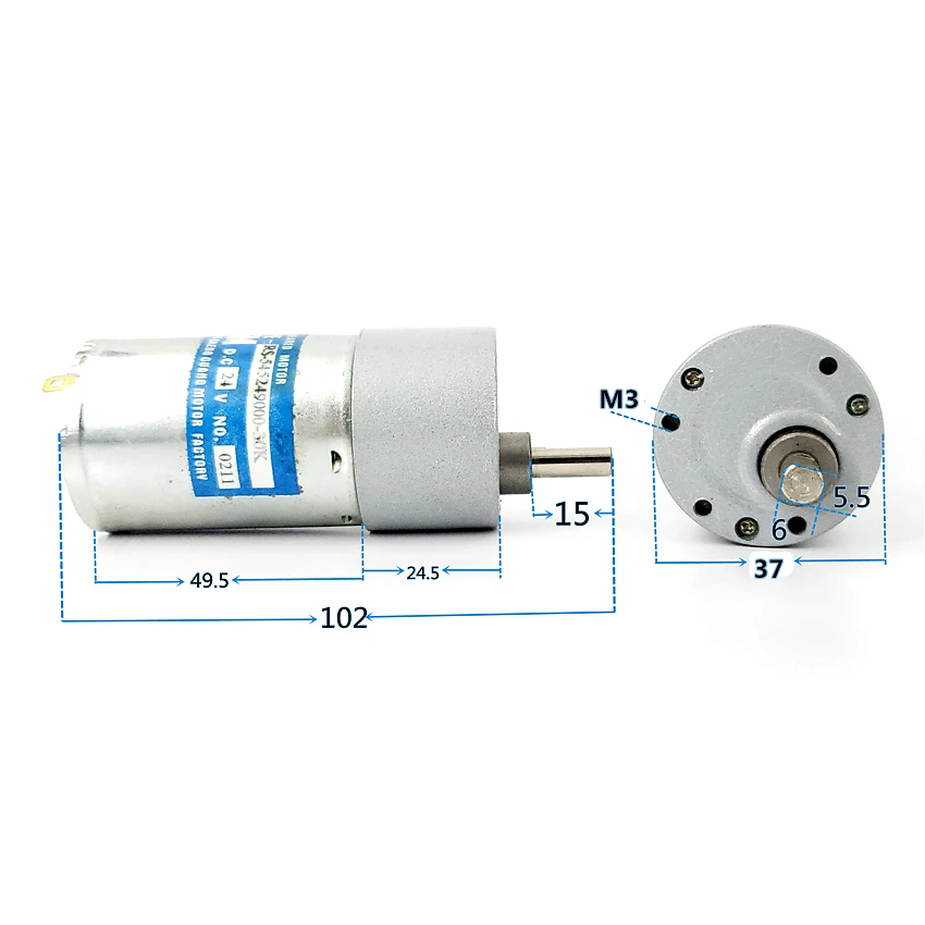 1PC S.G.M RS545 Full Metal Gearbox Gear Motor DC 6V-24V 270RPM Large Torque D-shaft DIY Hobby Smart Car Boat Models