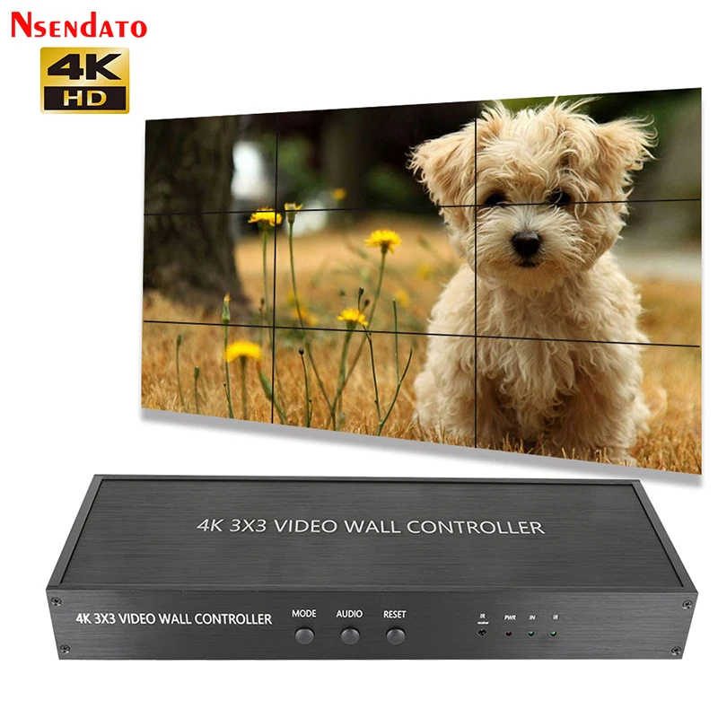 4K 3x3 HDMI TV Video Wall Controller Screen Stitching Processor Splicer 3x2 3x1 1x3 2x3 4x2 2x4 HDMI TV Video Display Controller