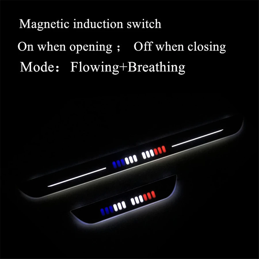 

Universal LED Flowing Car Pedal Light Sill Pathway Welcome Scuff Light 2Pcs 550 * 45mm front door + 2Pcs 250 * 45mm rear door