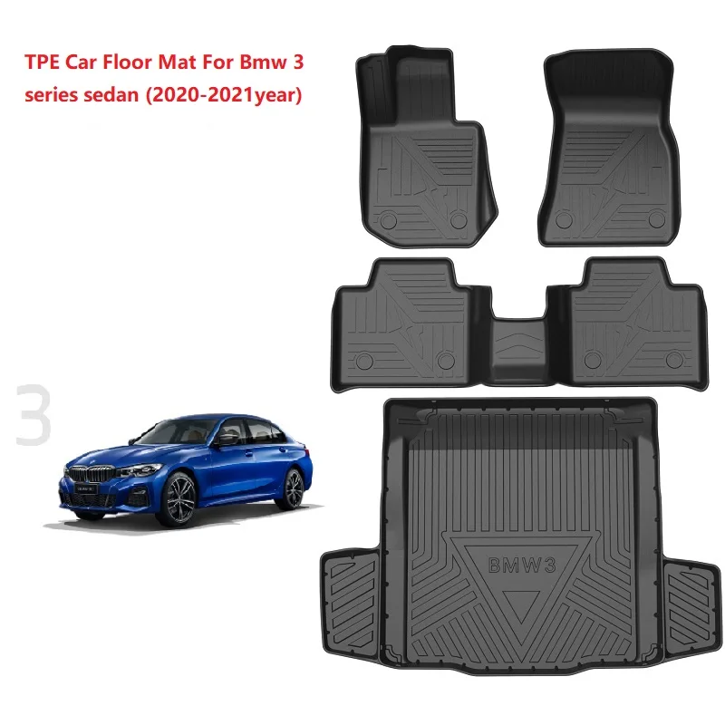 Bmw Car Interior Accessories Floor Mat for Bmw 1 3 5 6 7 Series X1  X3 X5 Durable TPE ECO Material Full Set with Trunk Mat