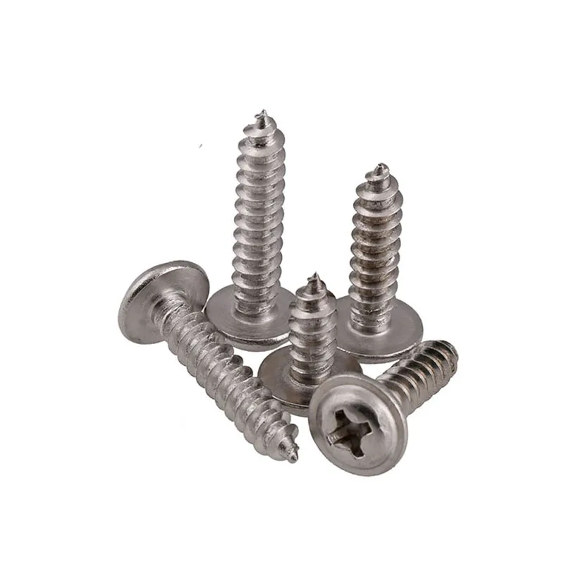 304 Stainless Steel Rounded Head Screws with Washer Screws Self Phillips Tapping Screw For Wood Working M1.4 M1.7 M2 M2.3-M5