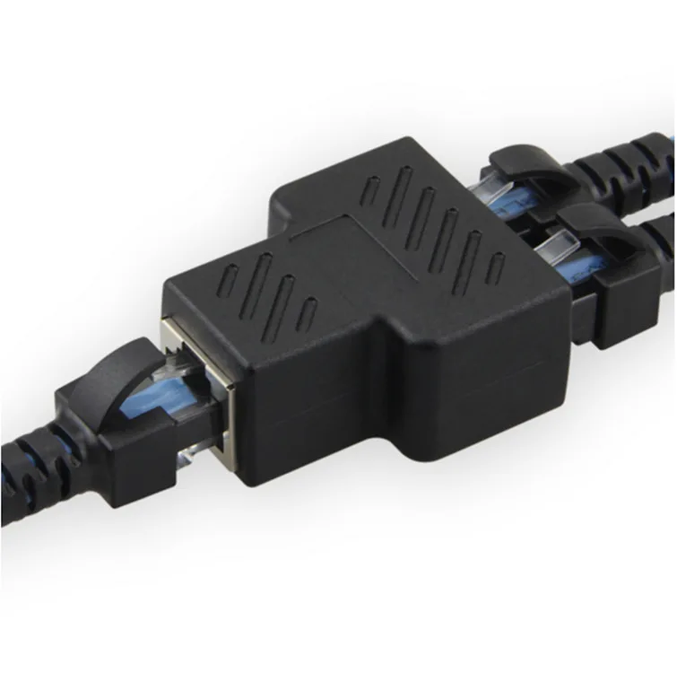 RJ45 1 To 2 Ways Ethernet LAN Network Splitter Double Adapter Ports Coupler Connector Extender Adapter Plug Connector Adapter