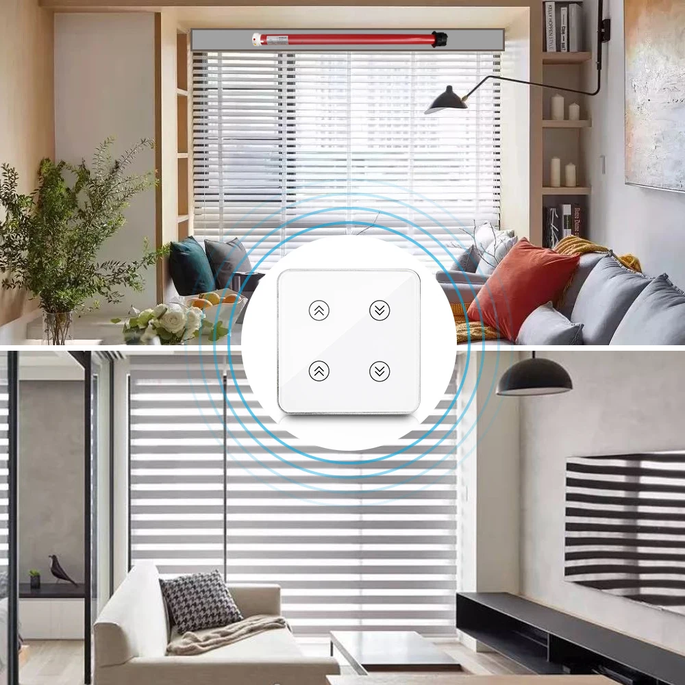 Zemismart Zigbee Elektrische Roller Gordijn Motor Met 2 Kanalen Schakelaar Voor 36-38Mm Buis Jaloezieën Rolluiken Controle Alexa google Thuis