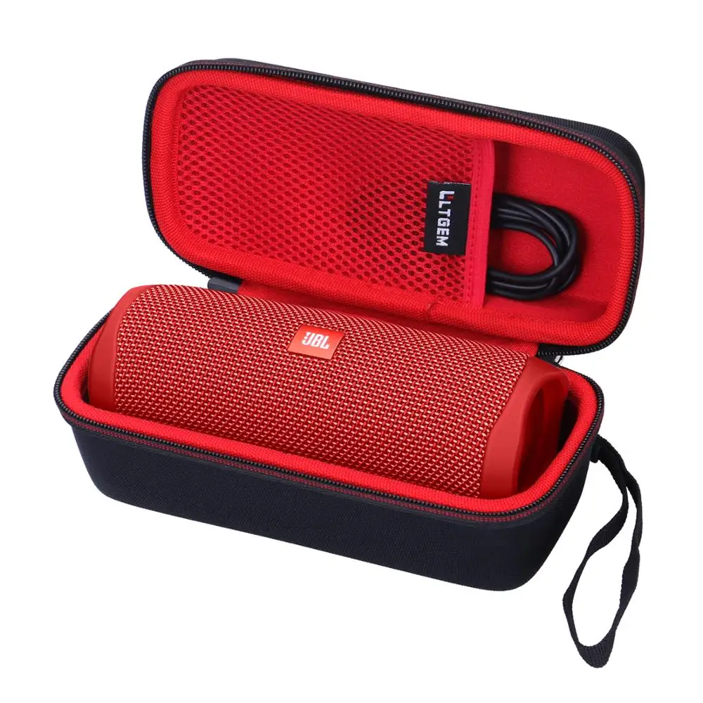 Ltgem estojo rígido de eva à prova de choque, para alto-falante jbl 5, portátil e à prova d'água bluetooth