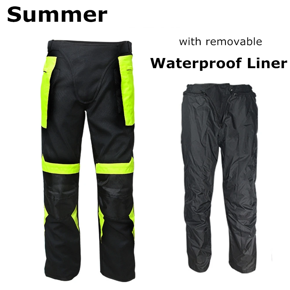 Riding Tribe Motorcycle Pants Men Summer Winter Reflective Protective Trousers with Detachable Lining and Knee pads HP-07