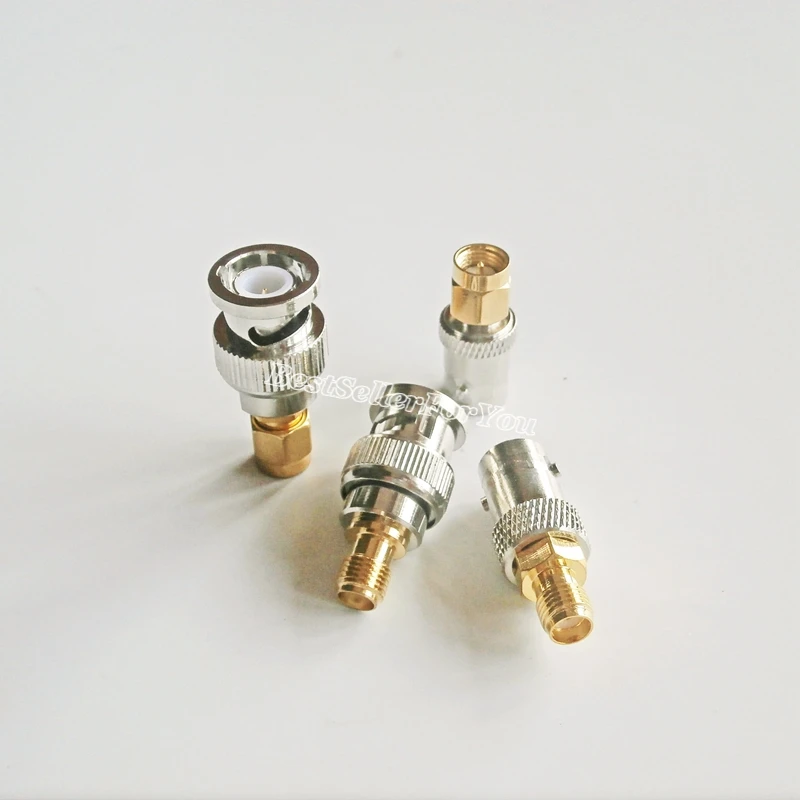 4 pçs/set Conector BNC Macho Para Jack Fêmea SMA Plug RF Conector do Adaptador de Teste Conversor