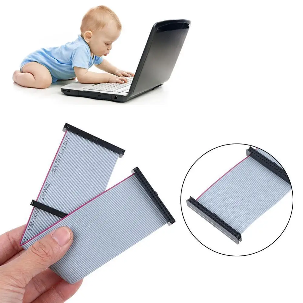 0.2M IDE Hard Drive Ribbon Cable 44 Pin IDE Fêmea para Ribbon Extensão Linha Brand New Dados Feminino Dual F/F Device Cable