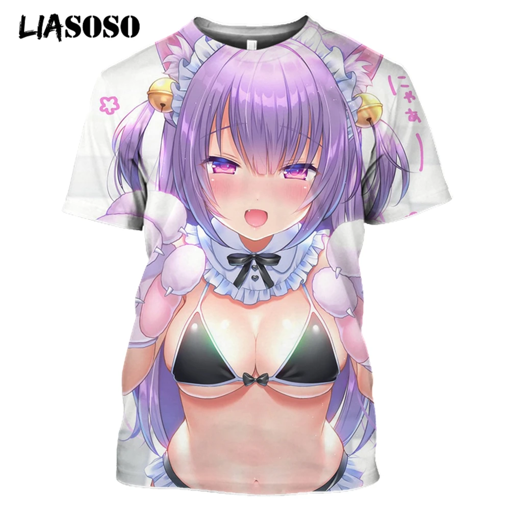 LIASOSO 3D Print Anime Princess Connect! ReDive Sexy Girl Bikini T-shirt Women Men's Casual Hip Hop Pullover Short Sleeve Tops