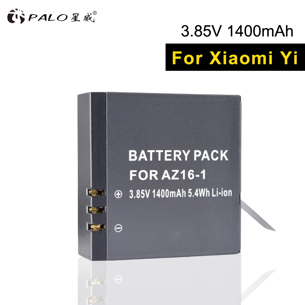 PALO 1PCS 3.85v 1400mAh AZ16-1 Digital Camera Battery For Xiaomi-Xiaoyi sport camera 4K Action Camera II 2 camera Accessories