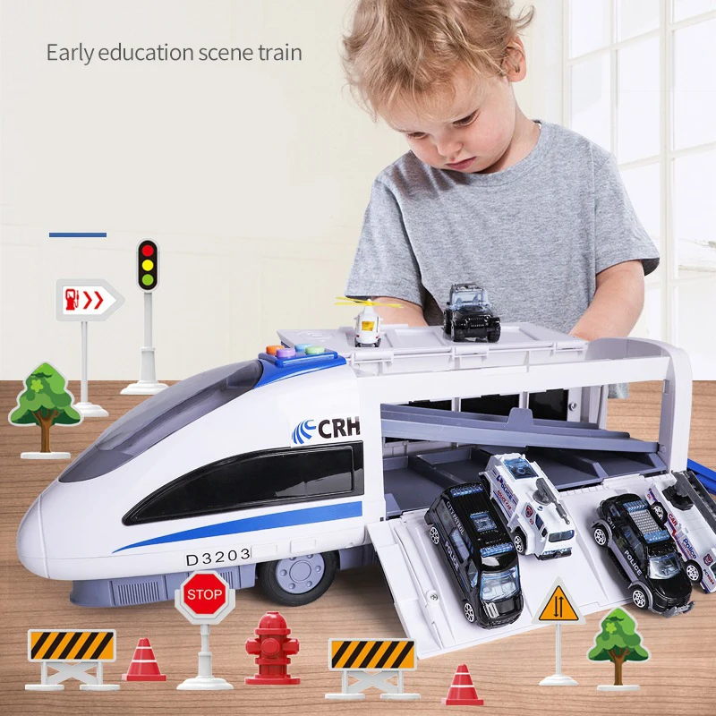 Train Model Toy Car Set Alloy City Rail Subway Die Cast City Train With Light and Sound Vehicles & Models For Kids Toddlers Boys