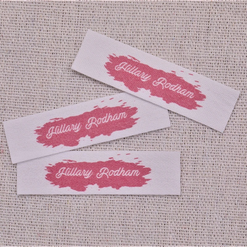 500 pcs Custom Clothing Labels - Personalized Brand  Organic Cotton Ribbon Labels 15x60 mm Logo or Text Sewing DIY Labels