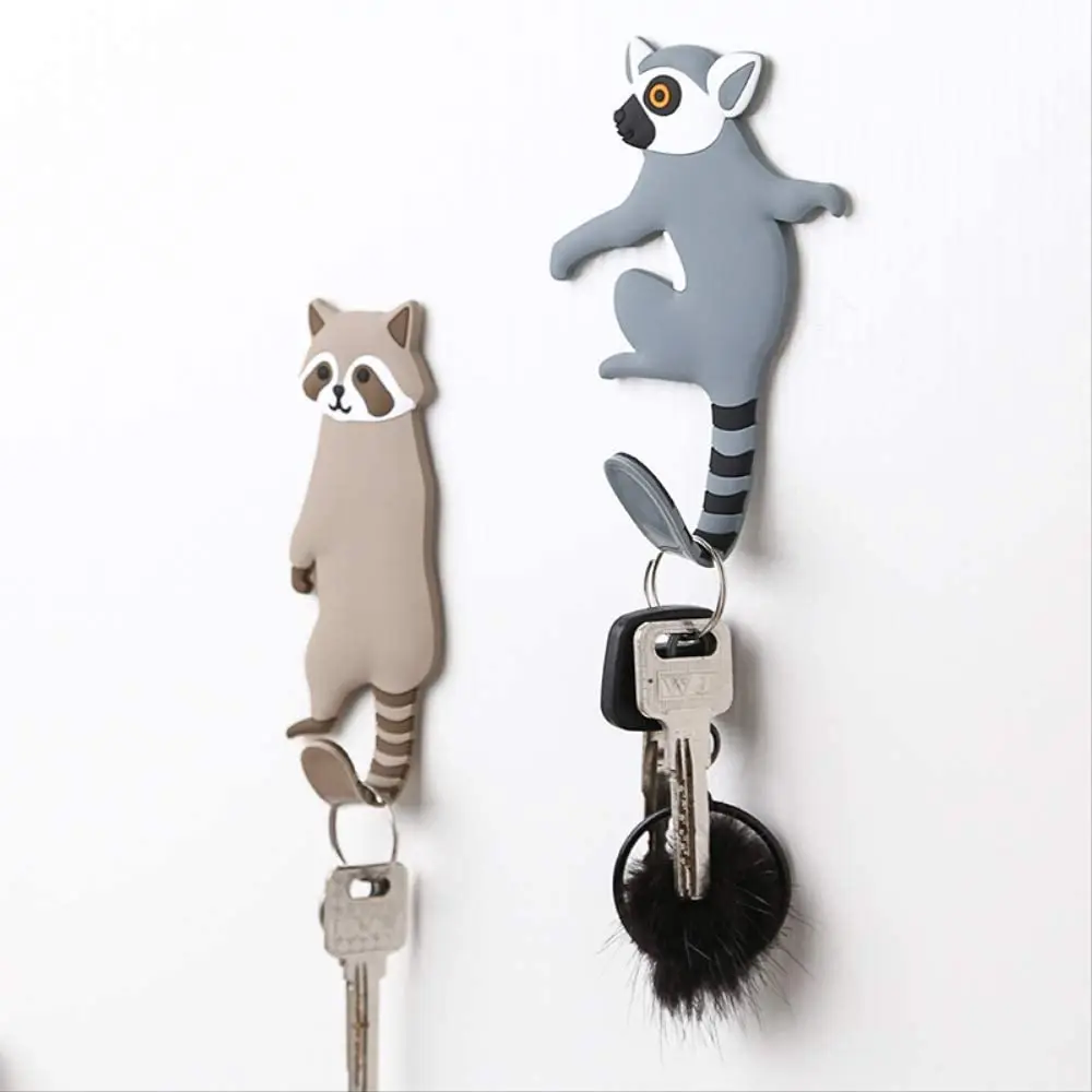 Cartoon Animal Wall Decorative Hook, Cat, Dog, Bird, Bear, Raccoon, Whiteboard Sticker, Refrigerator Kids Gifts, Home Decoration