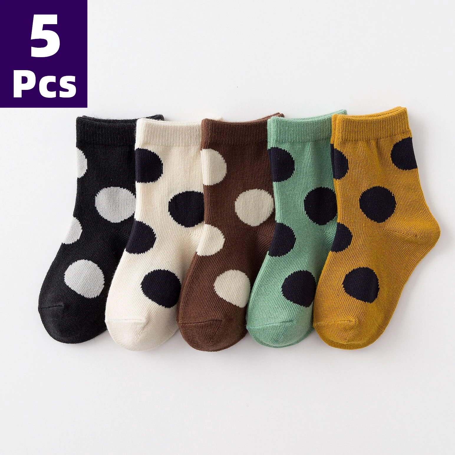 5Pair/Lot Children\'s Socks Autumn Winter Big dot Cotton Socks Girls Short 1-12 years old Floor Socks  Kids Boy Breathable Socks